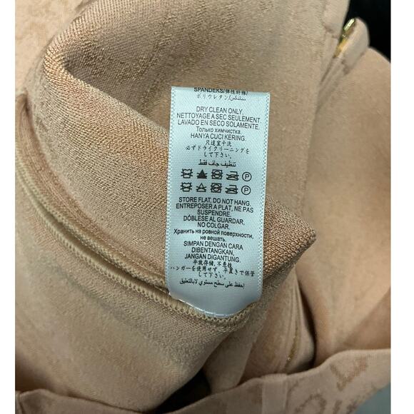 Mariam Anna Barska Snake-Embossed Midi Bodycon Dress “MAB30” Nude Camel Size L - Picture 8 of 8